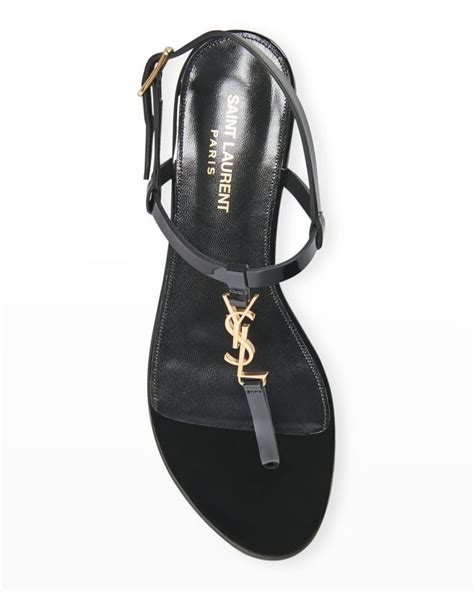 Saint Laurent Cassandra Leather YSL Slingback Sandals